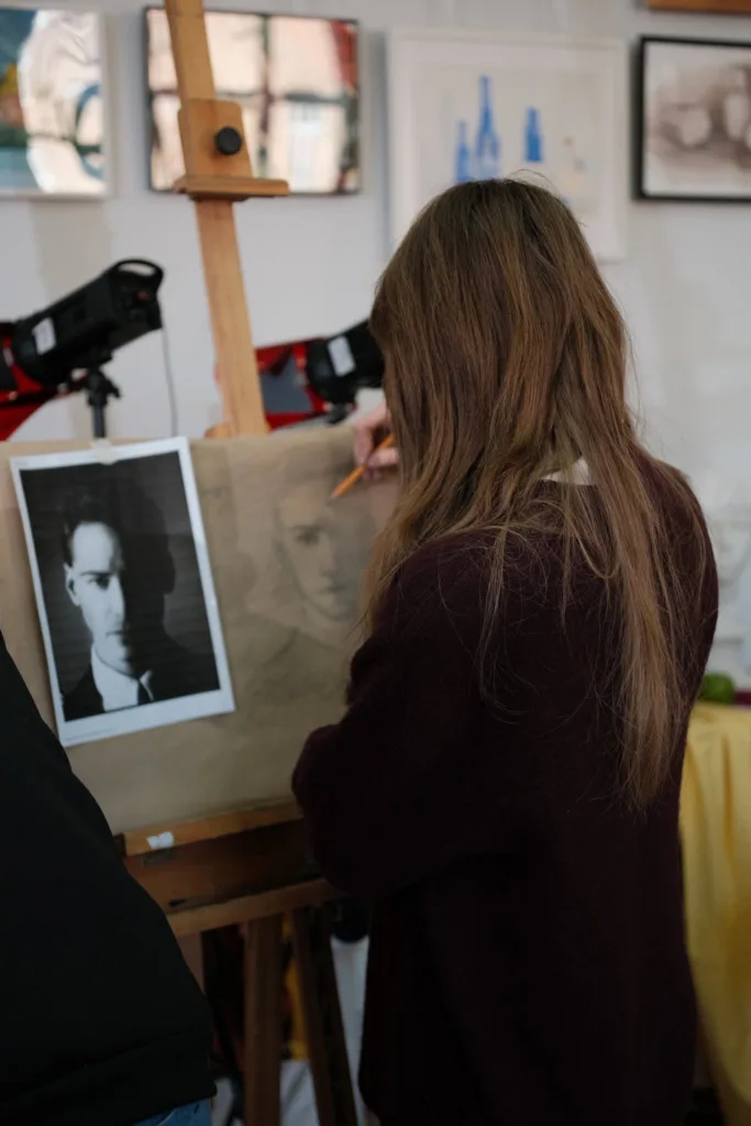 In the art and craft room at Dutch Gable House
