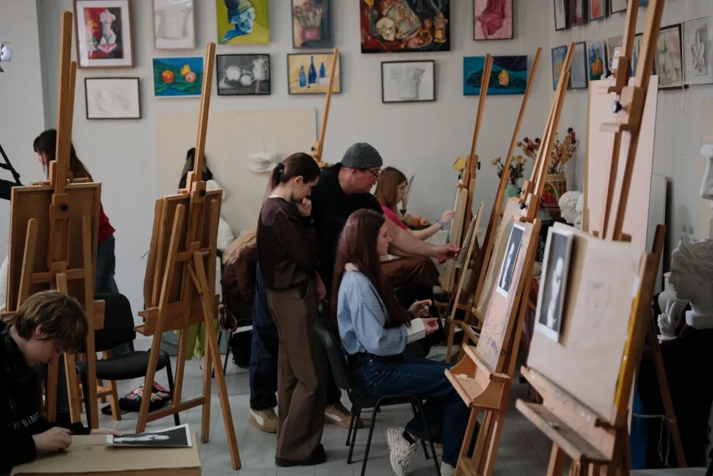In the art and craft room at Dutch Gable House