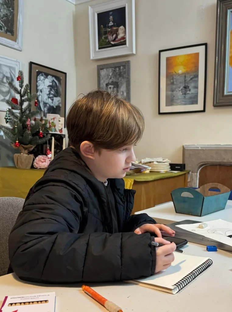 In the art and craft room at Dutch Gable House