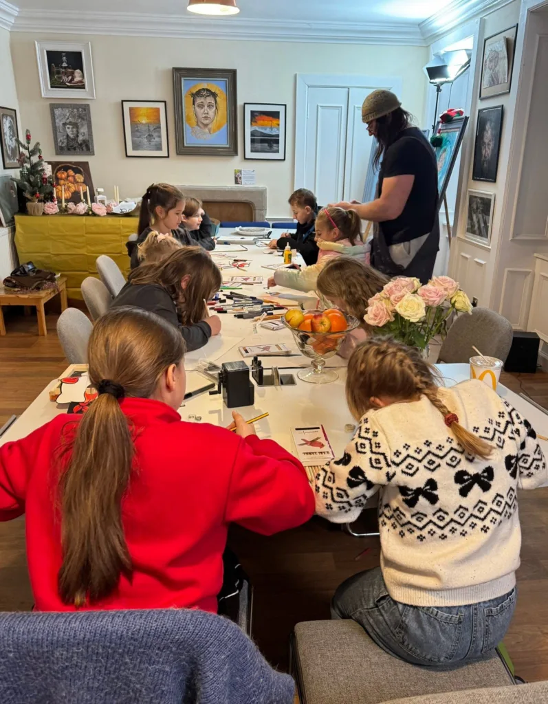 In the art and craft room at Dutch Gable House
