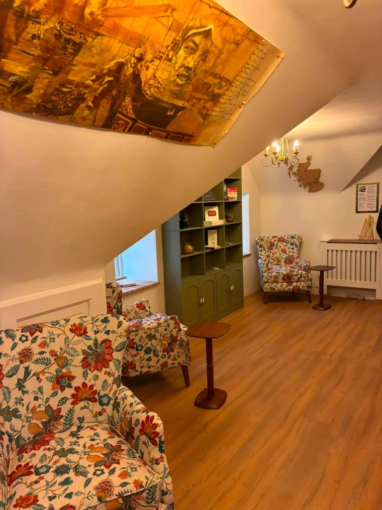 Inside the Ukrainian Library at Dutch Gable House